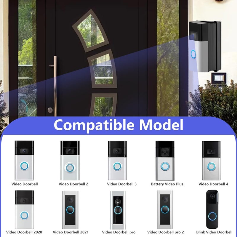 Mamerry Video Doorbell Mount, Adjustable 30 to 55 Degree Doorbell Camera Angle Bracket Mount Wedge Kit Compatible with Video Doorbell 3/3 Plus/ 4 for Doorbell Security System Accessories - Image 2